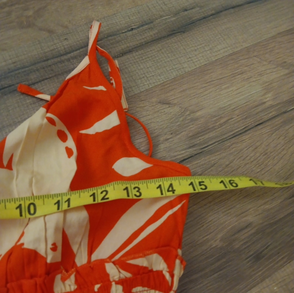 Patrons of Peace Orange and Cream Jumpsuit - Picture 4 of 5